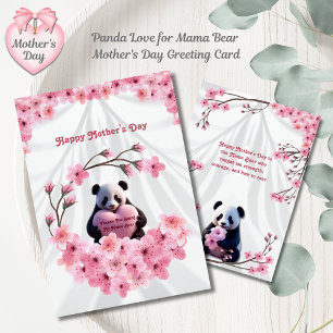 Cartão do Dia das Mães Panda Love for Mama Bear