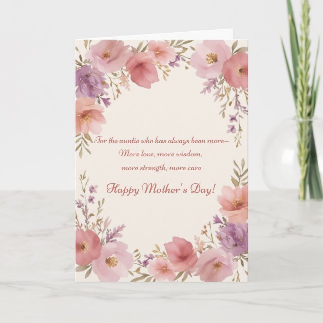 Cartão do Dia das Mães para a Tia (Frente)