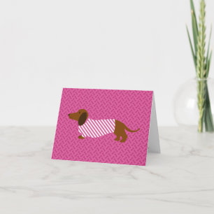 Cartão do Dia das Mães para Dachshund Rosa