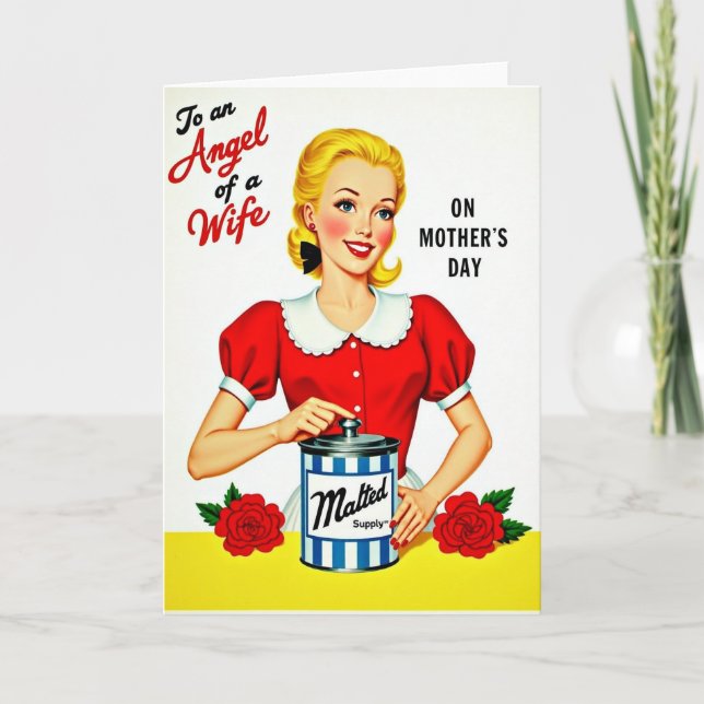 Cartão do Dia das Mães para Esposa Anjo Querido (Frente)