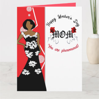Cartão do Dia das Mães para Mãe Afro-Americana Fan