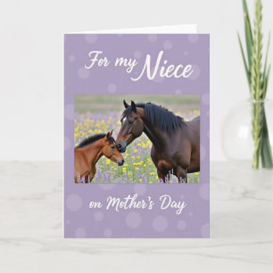 Cartão do Dia das Mães para Mãe Amante de Cavalos