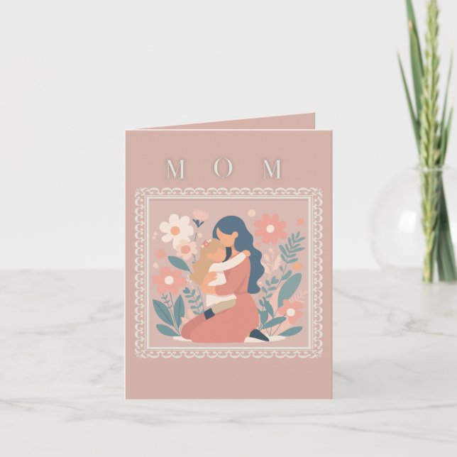 Cartão do Dia das Mães para Mãe e Filho (Frente)