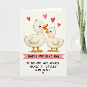 Cartão do Dia das Mães Pássaros Cremosos