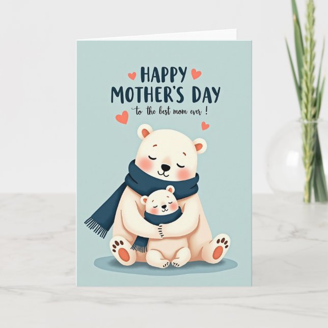 Cartão do Dia das Mães Pastel Bears (Frente)