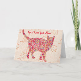 Cartão do Dia das Mães Perfeito com Padrão de Gato
