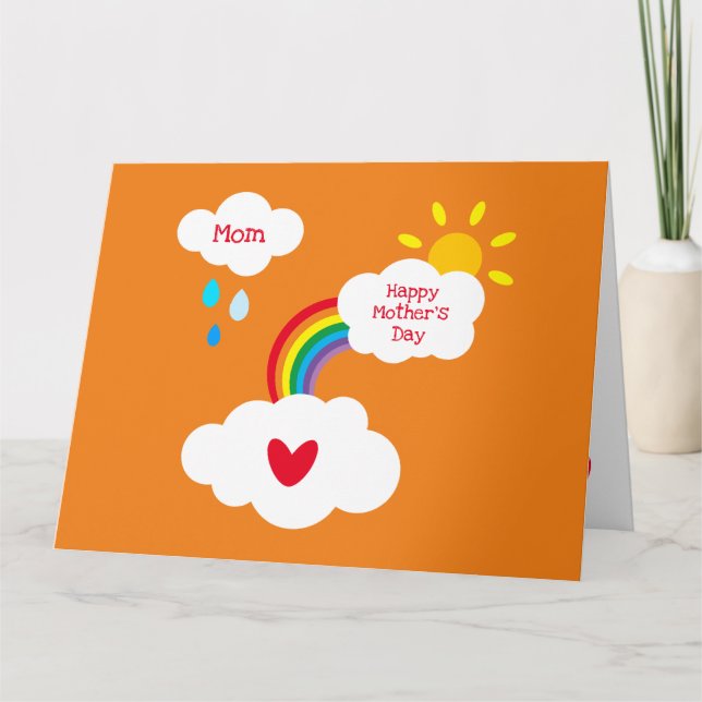 Cartão do Dia das Mães Personalizado Arco-íris Tem (Frente)