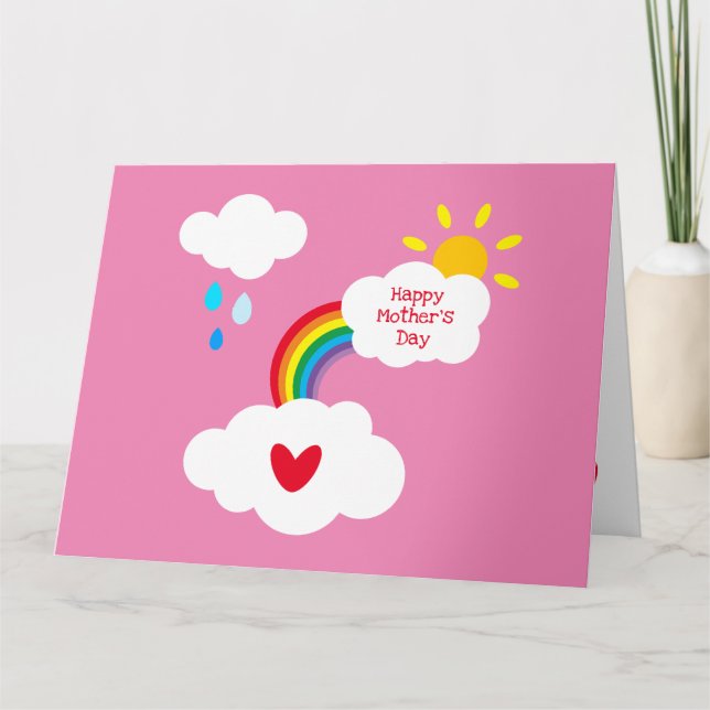 Cartão do Dia das Mães Personalizado Arco-íris Tem (Frente)