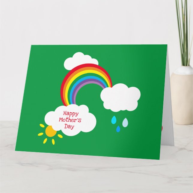 Cartão do Dia das Mães Personalizado Arco-íris Tem (Frente)