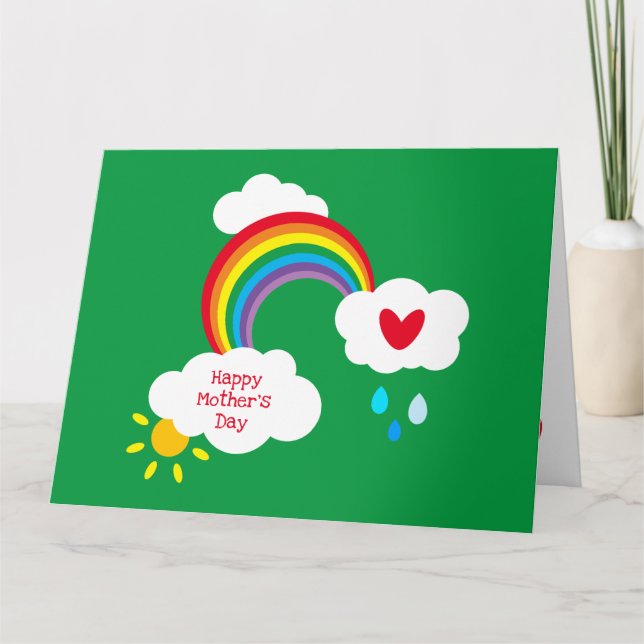 Cartão do Dia das Mães Personalizado Arco-íris Tem (Frente)