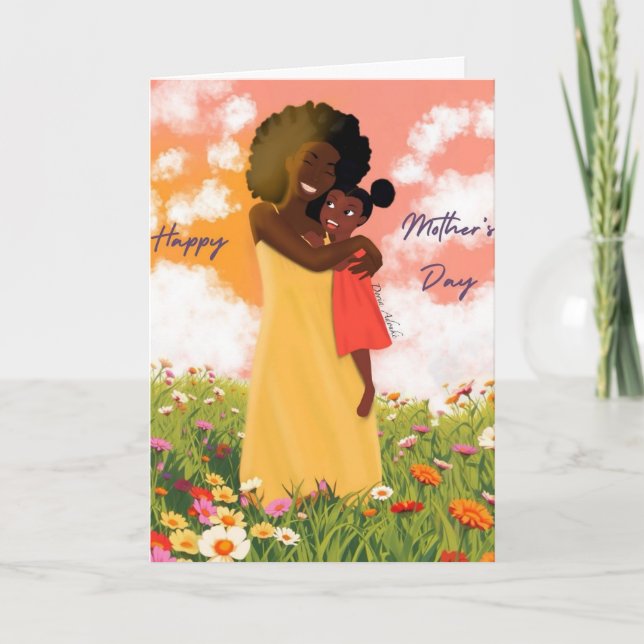 Cartão do Dia das Mães Preto (Frente)
