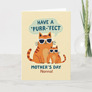 Cartão do Dia das Mães Purrfeito Nonna
