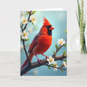 Cartão do Dia das Mães Red Bird Springtime