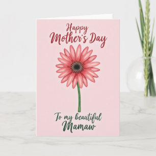 Cartão do Dia das Mães Rosa Corais Floral