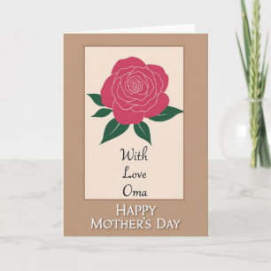 Cartão do Dia das Mães Rosa Oma