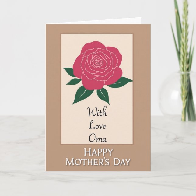 Cartão do Dia das Mães Rosa Oma (Frente)