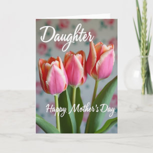 Cartão do Dia das Mães Rosa Pêssego