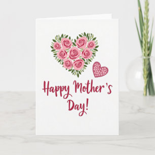 Cartão do Dia das Mães Rosado