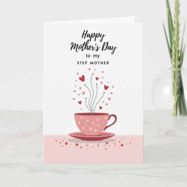 Cartão do Dia das Mães Ruby Teacup (Frente)