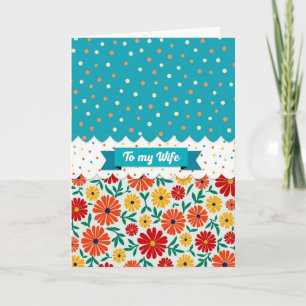 Cartão do Dia das Mães Teal Burst Esposa