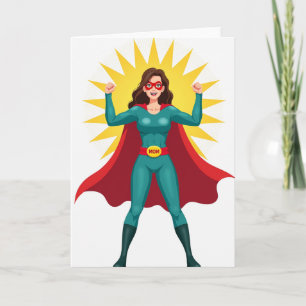 Cartão do Dia das Mães Teal Cape Hero