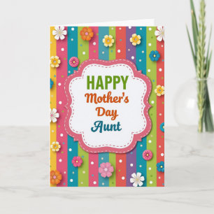 Cartão do Dia das Mães Tia Floral Radiante