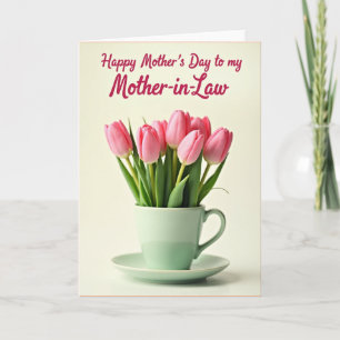 Cartão do Dia das Mães Tulip Teacup