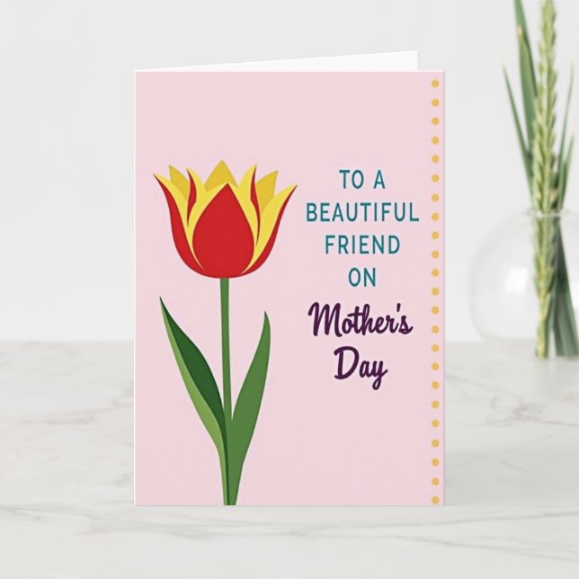 Cartão do Dia das Mães Tulipa Ensolarada (Frente)