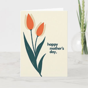 Cartão do Dia das Mães Tulipa Laranja Queimada
