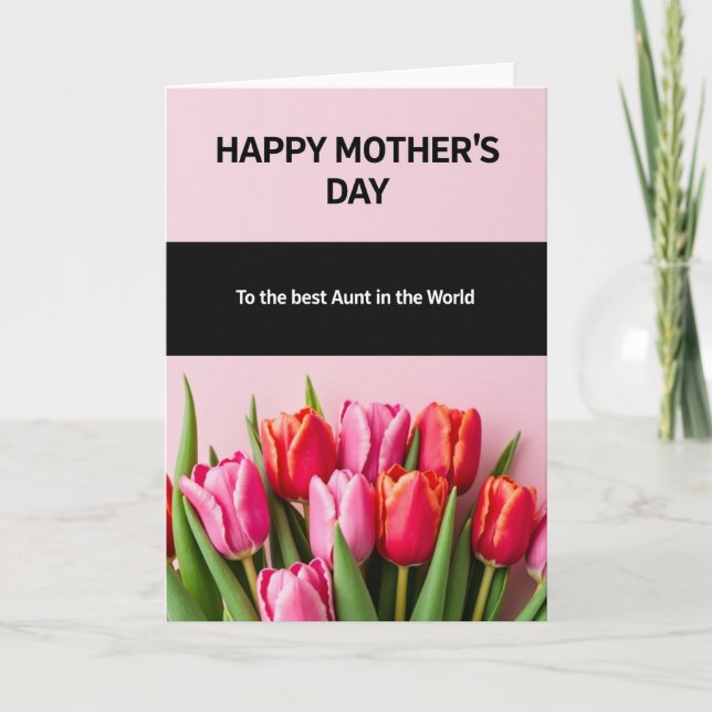 Cartão do Dia das Mães Tulipa Tia (Frente)