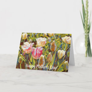 Cartão do Dia das Mães Tulipas Impressionistas Art