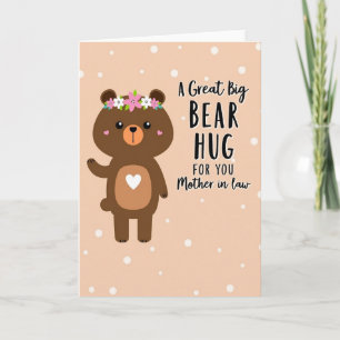 Cartão do Dia das Mães Urso de Coração