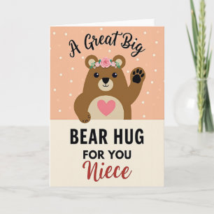 Cartão do Dia das Mães Urso Floral para Sobrinha