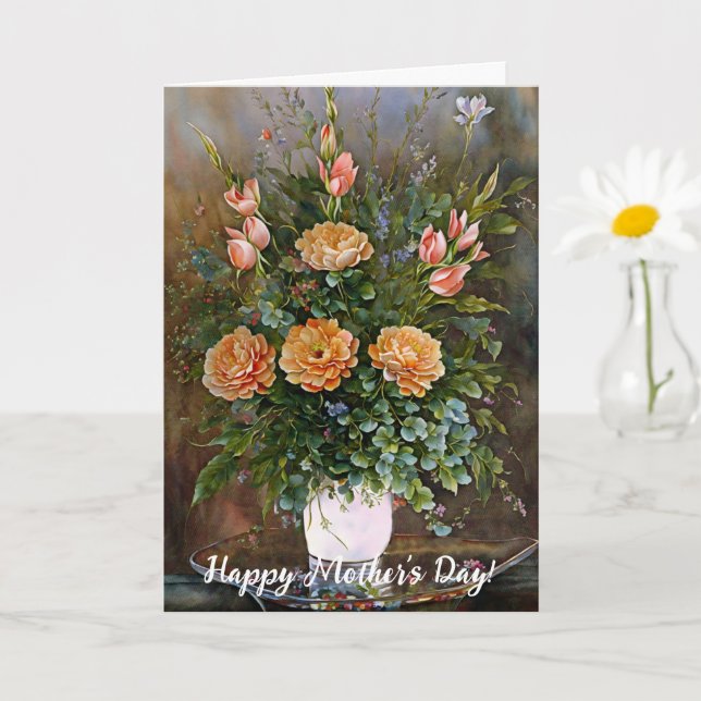 Cartão do Dia das Mães Vaso de Flores Floral (Planta pequena)