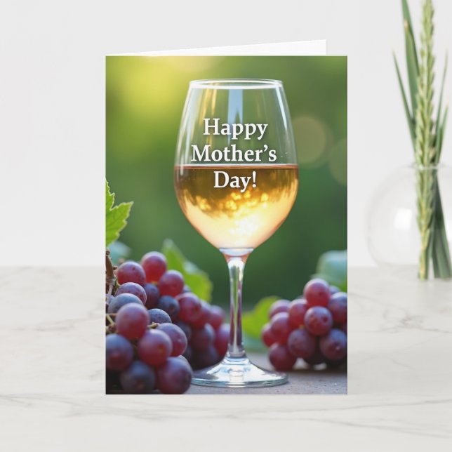 Cartão do Dia das Mães Vinho Rosé (Frente)
