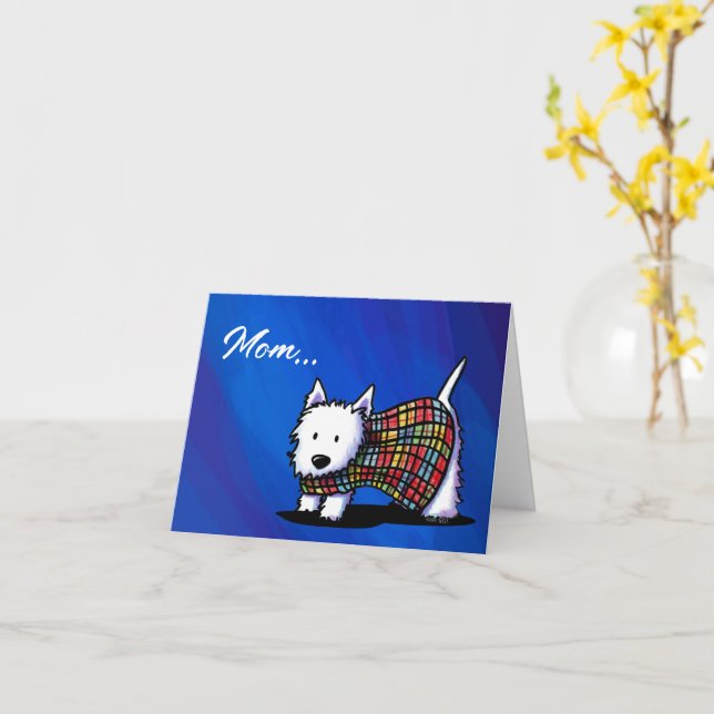 Cartão do Dia das Mães Westie Dog (Flor Amarela)