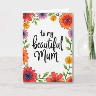 Cartão do Dia das Mums Florais