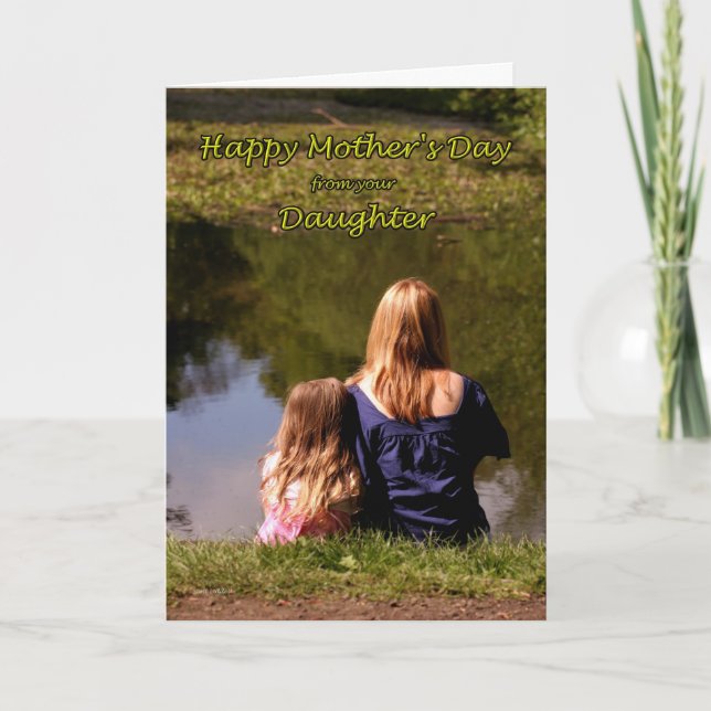 Cartão Do Dia de as mães da Filha no Lago Card (Frente)