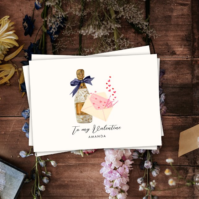 Cartão do dia de Champagne Moderno Elegante (Criador carregado)