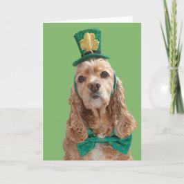 Cartão do dia de cocker spaniel St Patrick