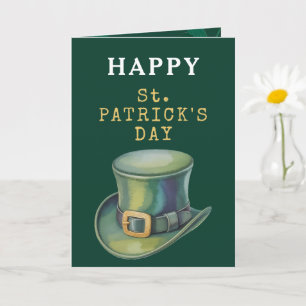 Cartão do Dia de São Patrício com Chapéu de Leprec