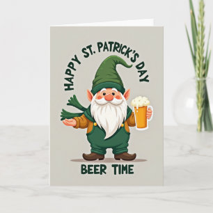 Cartão do Dia de São Patrício da Cerveja do Gnome