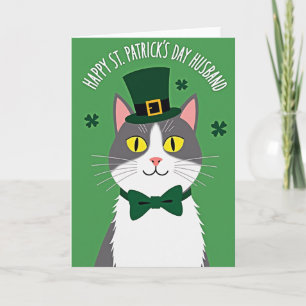 Cartão do Dia de São Patrício para Marido Gato Sor