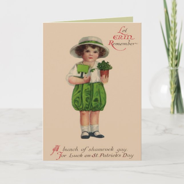 Cartão do dia de St Patrick do Victorian do (Frente)