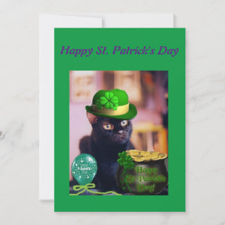 Cartão do dia de St Patrick feliz com gato