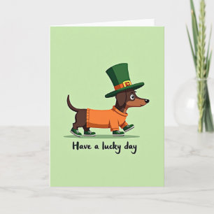 Cartão do Dia do Dachshund Sortudo