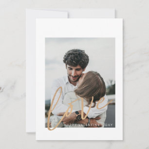 Cartão do Dia do Namorados de Fotos com Dourado Ca