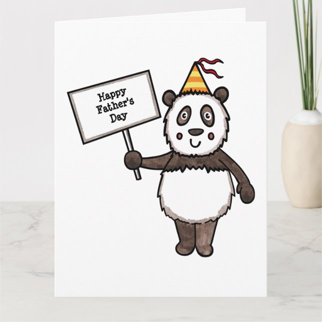 Cartão do Dia do Pai com Panda Personalizado (Frente)