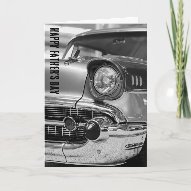 CARTÃO DO DIA DO PAI DE CARRO CLÁSSICO DOS ANOS 50 (Frente)