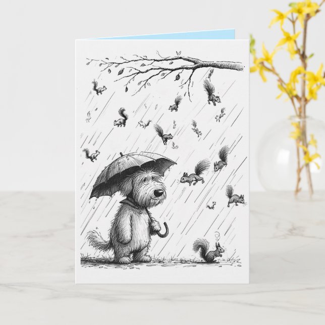 Cartão do Dia do Pai do Cachorro (Flor Amarela)